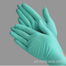 Guantes de inspección de látex ordinarios de 12 pulgadas de verde desechable